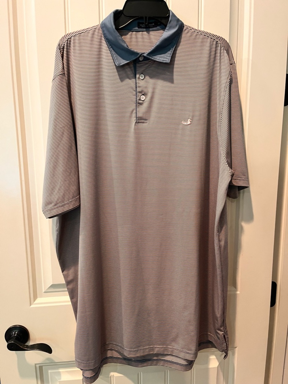 Southern Marsh Men's 2x Micro-Striped Polo Blue Pink Easter Soring Summer Perfec